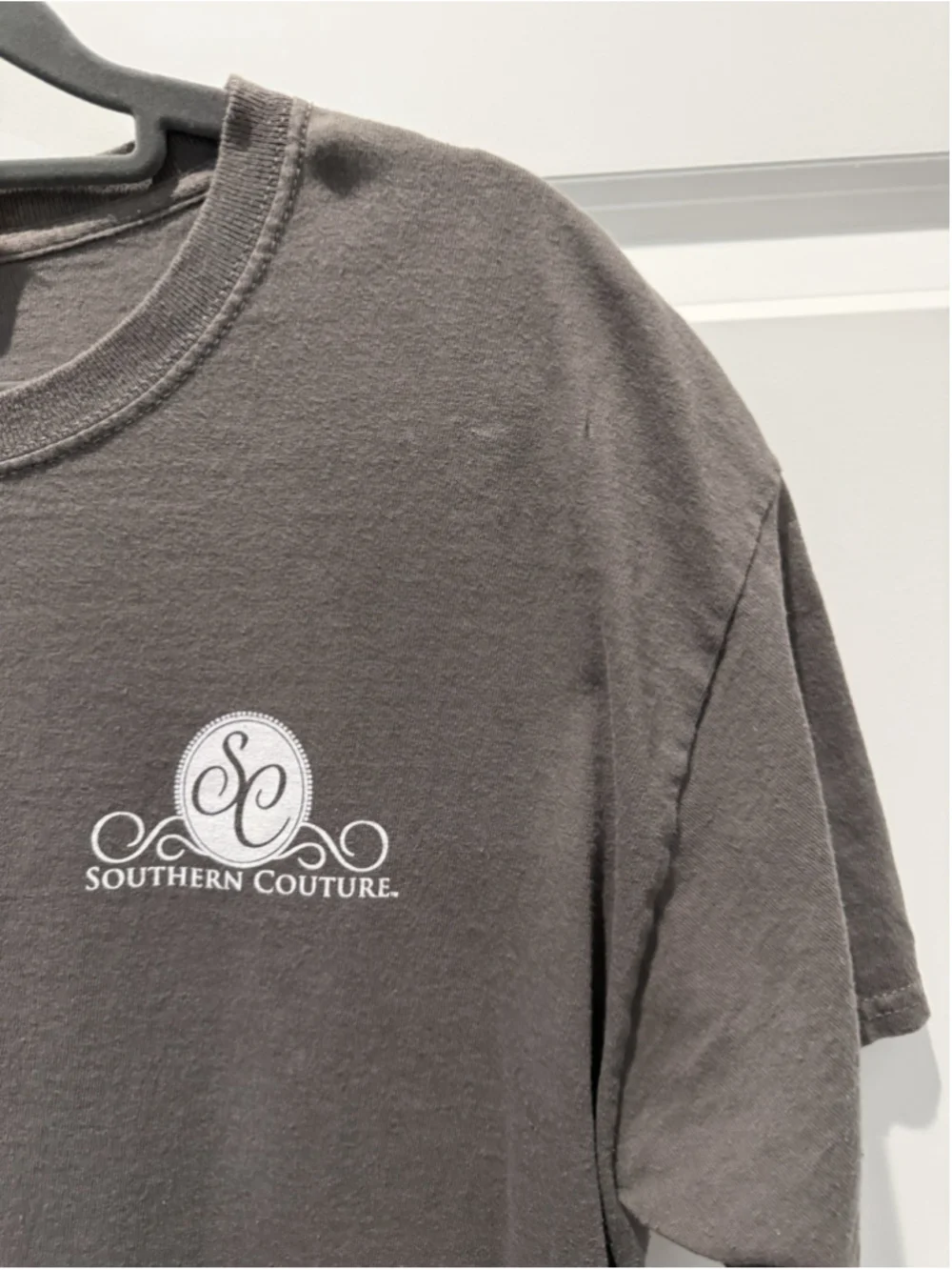Southern Couture Gray What a Wonderful World Graphic Crew Neck T-Shirt L